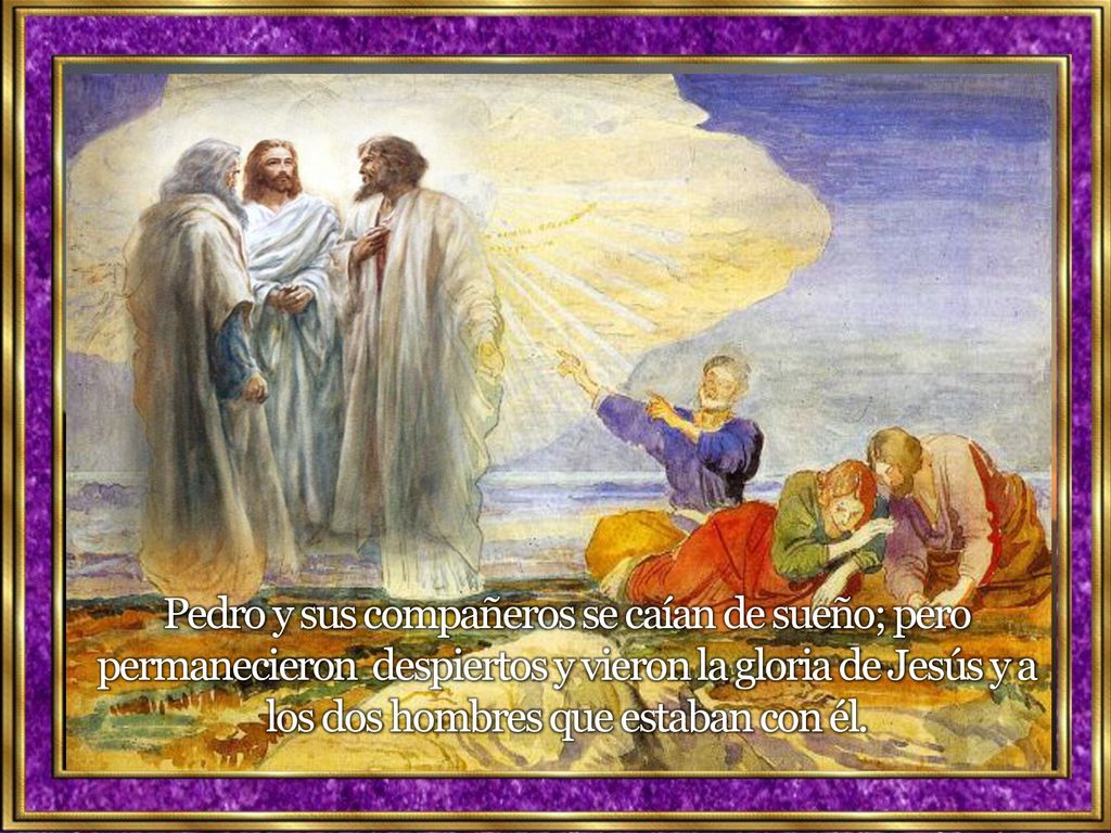 Pedro y sus compañeros se caían de sueño; pero permanecieron despiertos y vieron la gloria de Jesús y a los dos hombres que estaban con él.