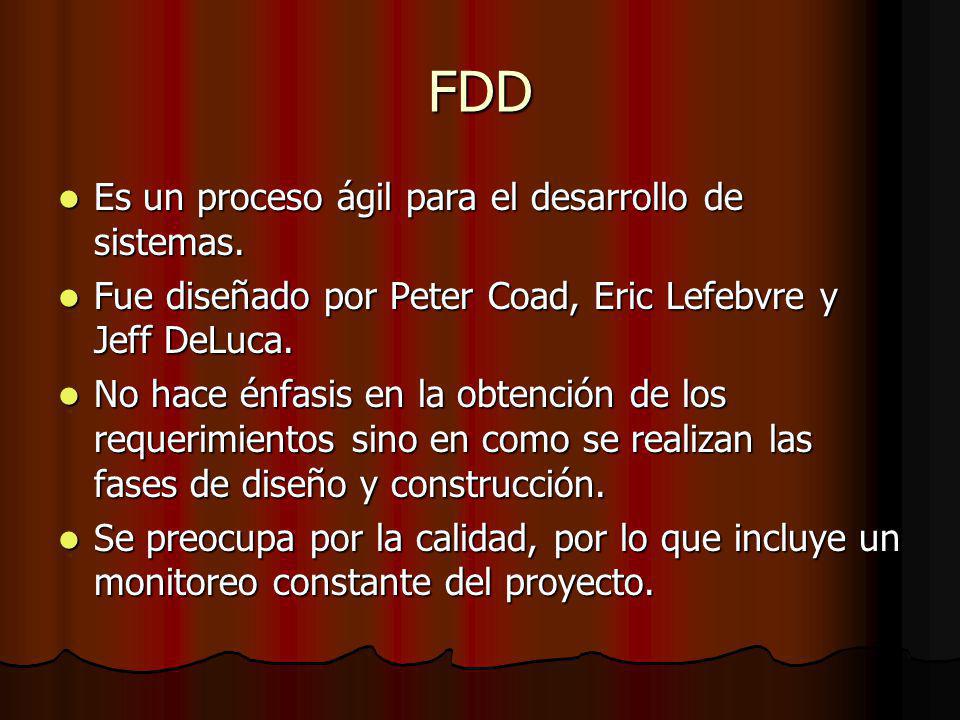 FDD Es un proceso ágil para el desarrollo de sistemas.