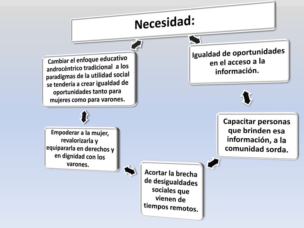 Necesidad: Igualdad de oportunidades en el acceso a la información.