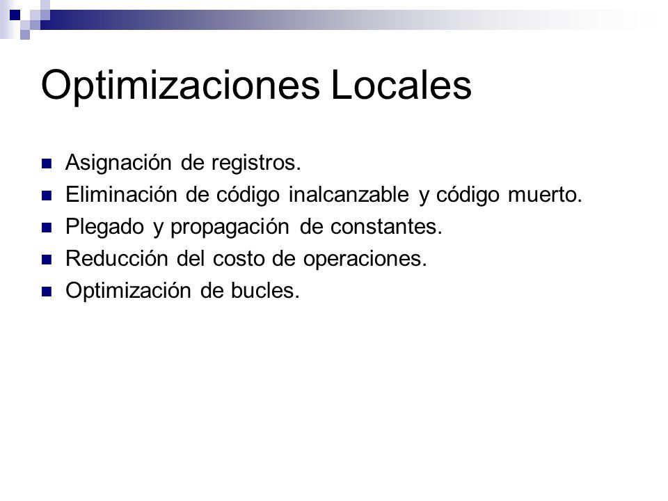Optimizaciones Locales
