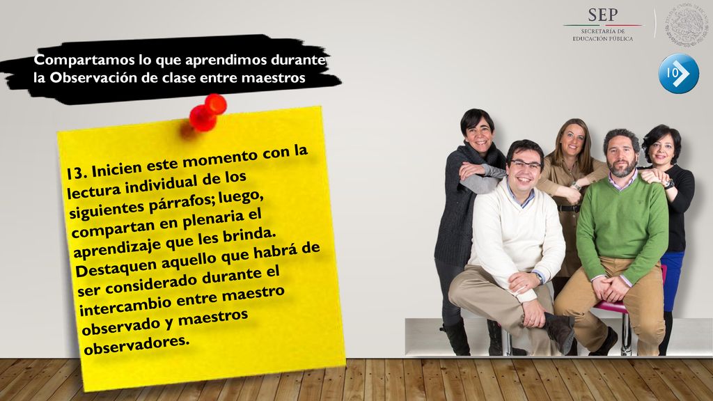 Compartamos lo que aprendimos durante la Observación de clase entre maestros