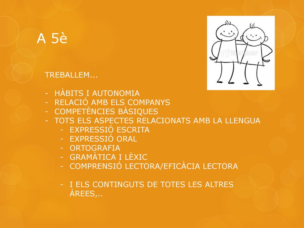 A 5è TREBALLEM... HÀBITS I AUTONOMIA RELACIÓ AMB ELS COMPANYS