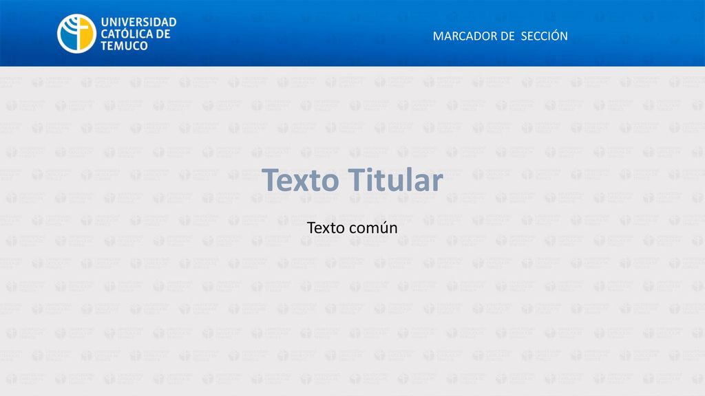 MARCADOR DE SECCIÓN Texto Titular Texto común