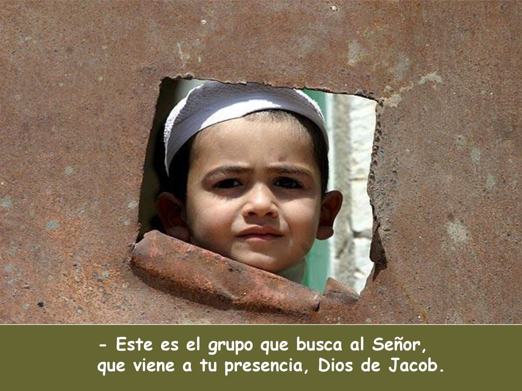 - Este es el grupo que busca al Señor, que viene a tu presencia, Dios de Jacob.