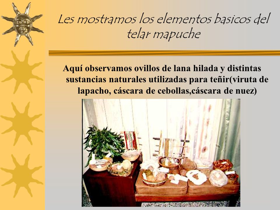 Les mostramos los elementos basicos del telar mapuche