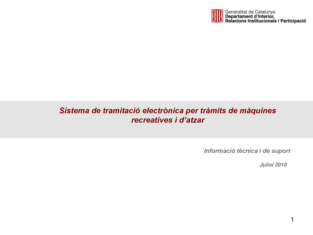 Sistema de tramitació electrònica per tràmits de màquines recreatives i d’atzar