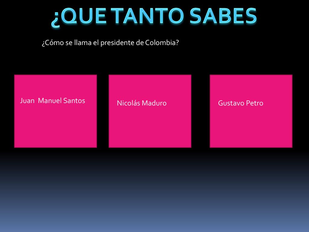 ¿QUE TANTO SABES ¿Cómo se llama el presidente de Colombia
