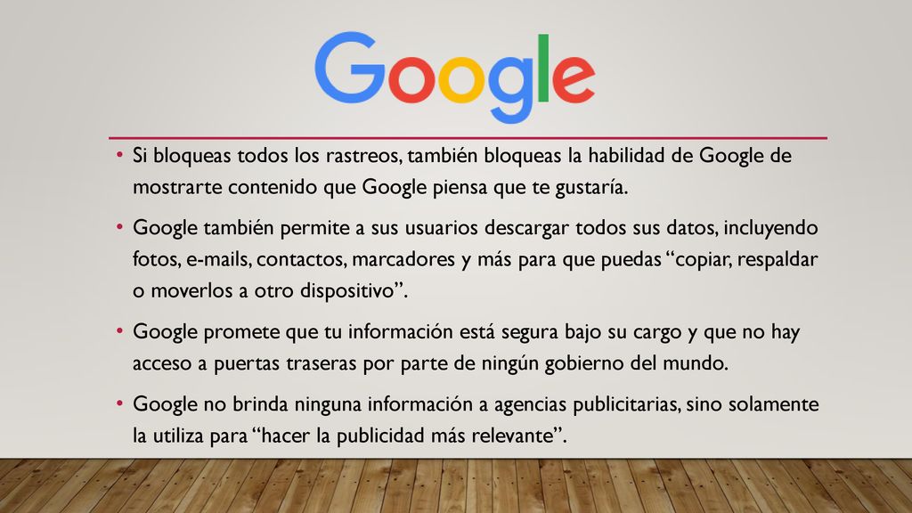 Si bloqueas todos los rastreos, también bloqueas la habilidad de Google de mostrarte contenido que Google piensa que te gustaría.