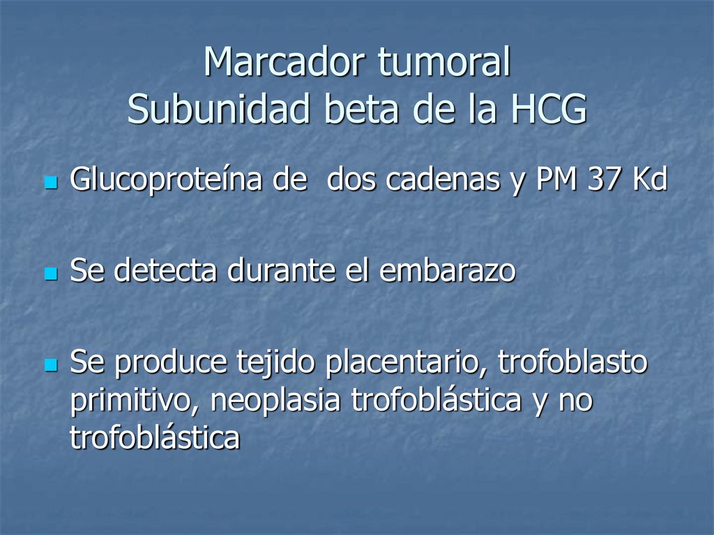 Marcador tumoral Subunidad beta de la HCG