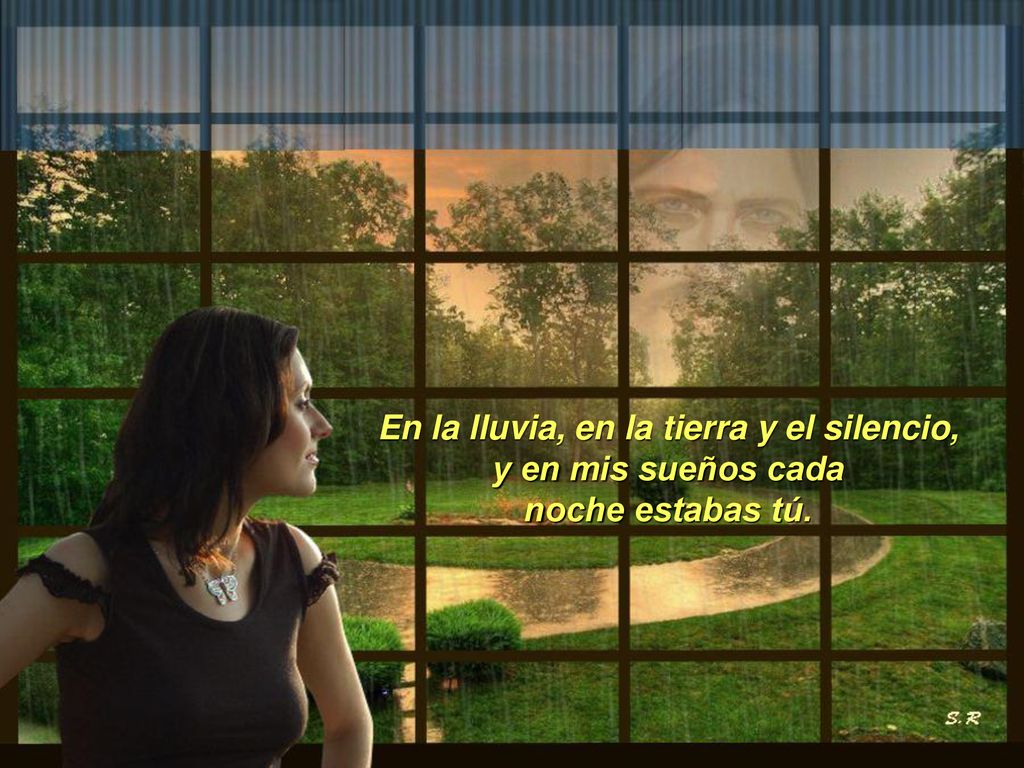 En la lluvia, en la tierra y el silencio, y en mis sueños cada