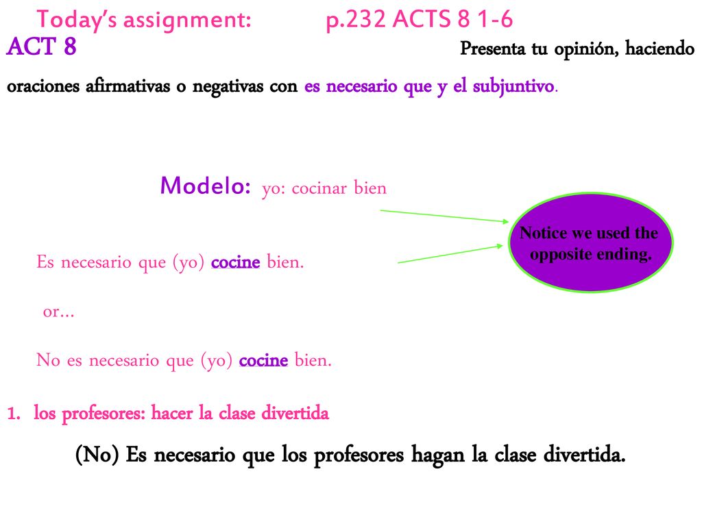 (No) Es necesario que los profesores hagan la clase divertida.