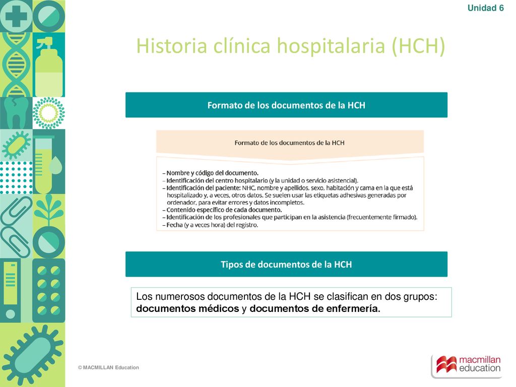 Formato de los documentos de la HCH Tipos de documentos de la HCH