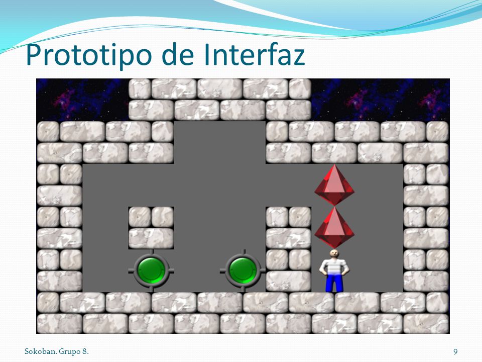 Prototipo de Interfaz Sokoban. Grupo 8.