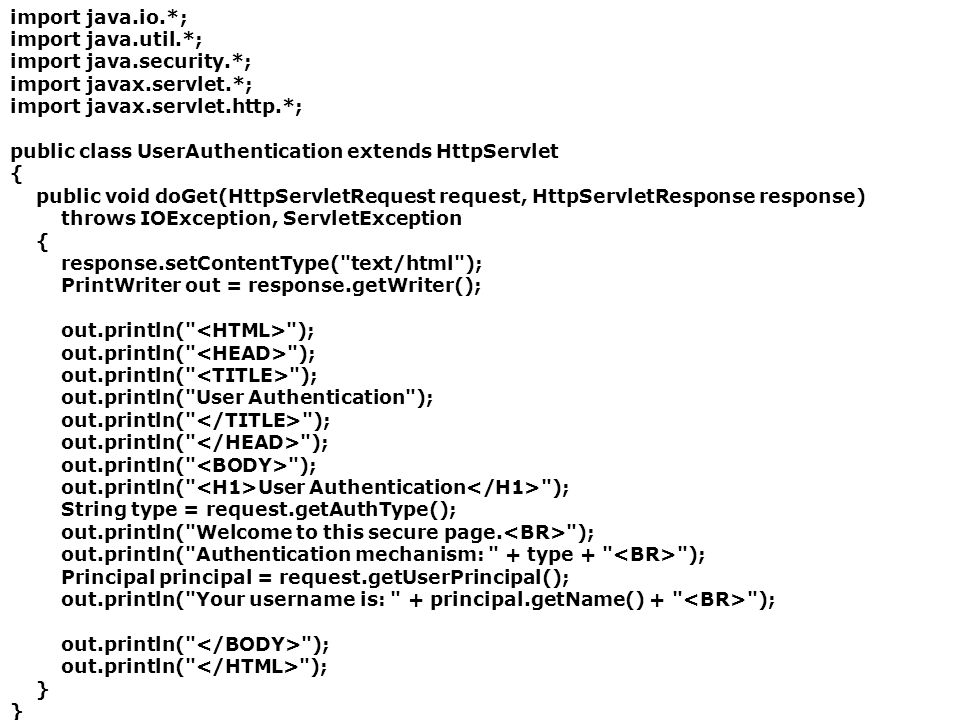import java.io.*; import java.util.*; import java.security.*; import javax.servlet.*; import javax.servlet.http.*;