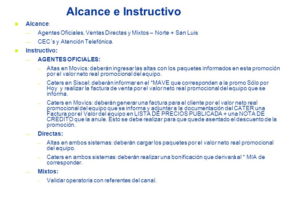 Alcance e Instructivo Alcance: