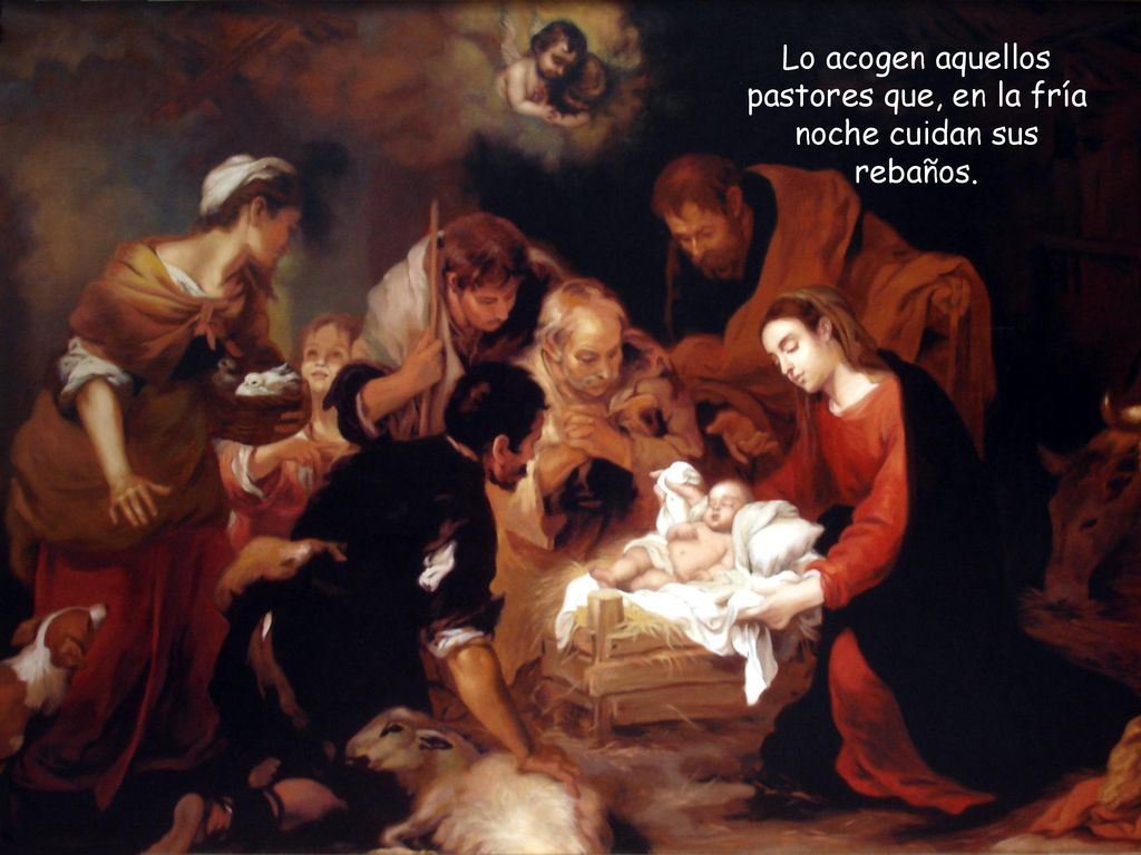 Lo acogen aquellos pastores que, en la fría noche cuidan sus rebaños.