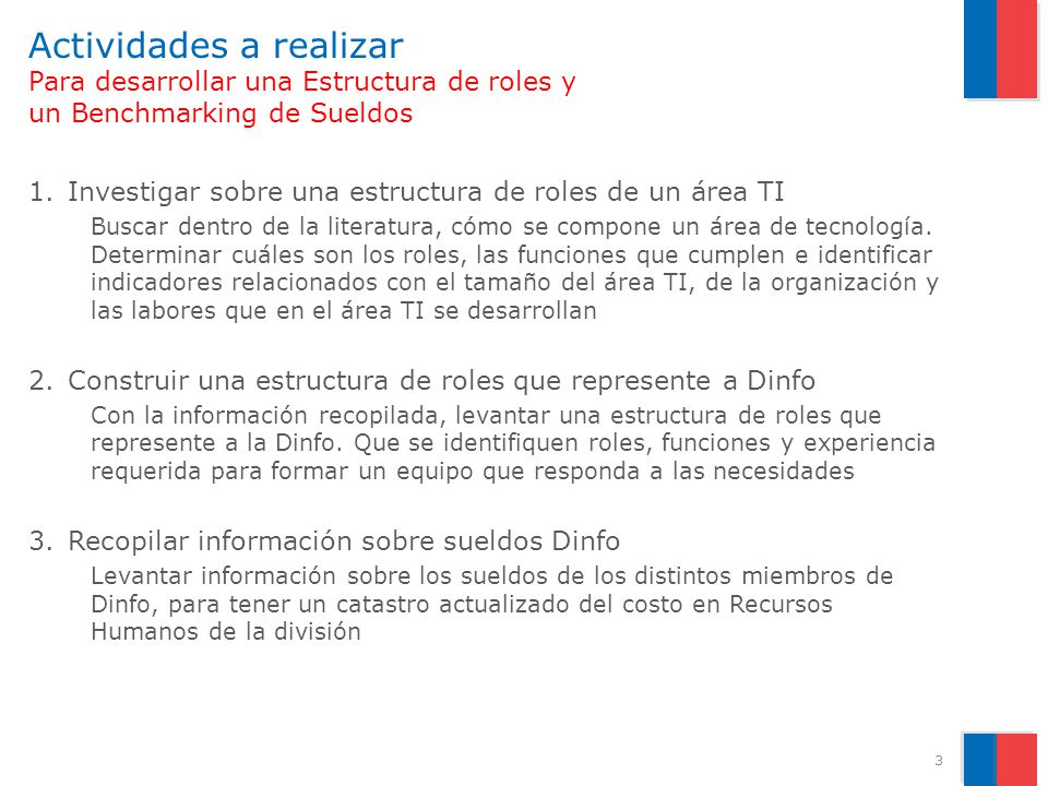 Actividades a realizar Para desarrollar una Estructura de roles y un Benchmarking de Sueldos