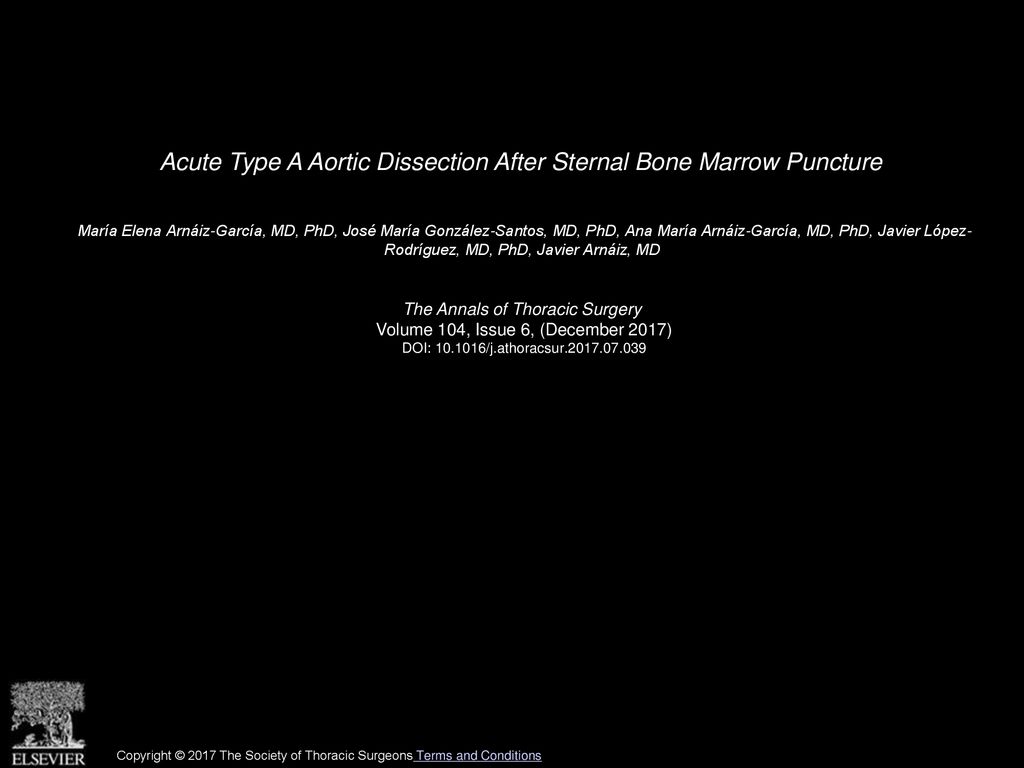 Acute Type A Aortic Dissection After Sternal Bone Marrow Puncture
