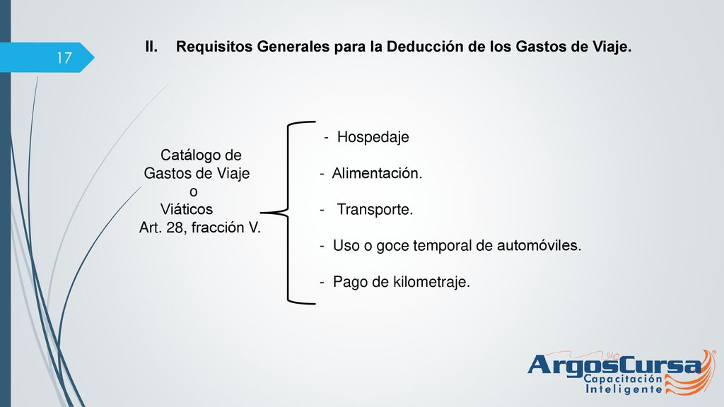 Requisitos Generales para la Deducción de los Gastos de Viaje.