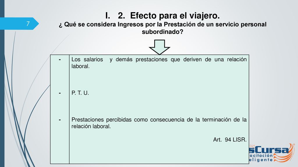 2. Efecto para el viajero. ¿ Qué se considera Ingresos por la Prestación de un servicio personal subordinado