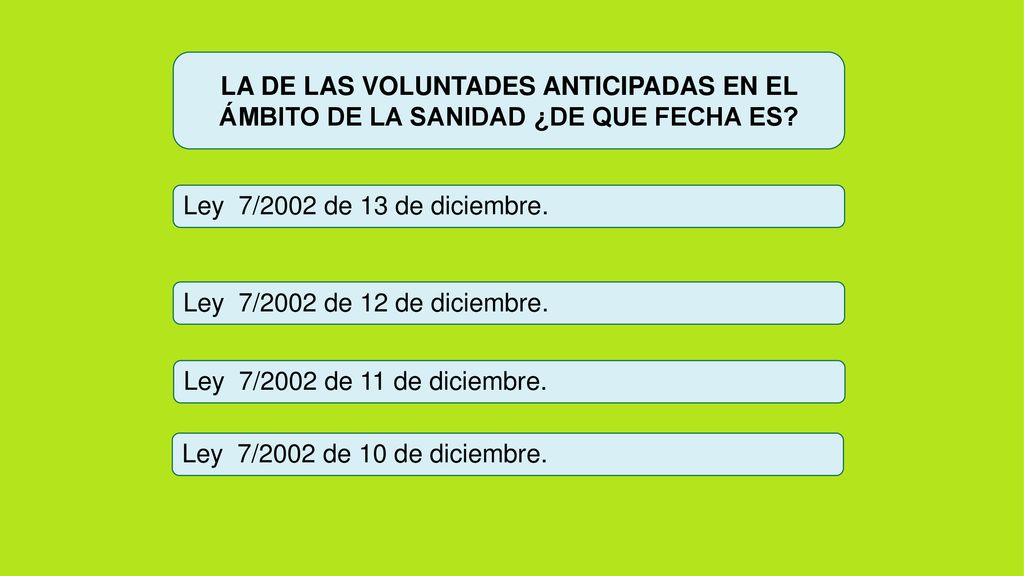 LA DE LAS VOLUNTADES ANTICIPADAS EN EL ÁMBITO DE LA SANIDAD ¿DE QUE FECHA ES