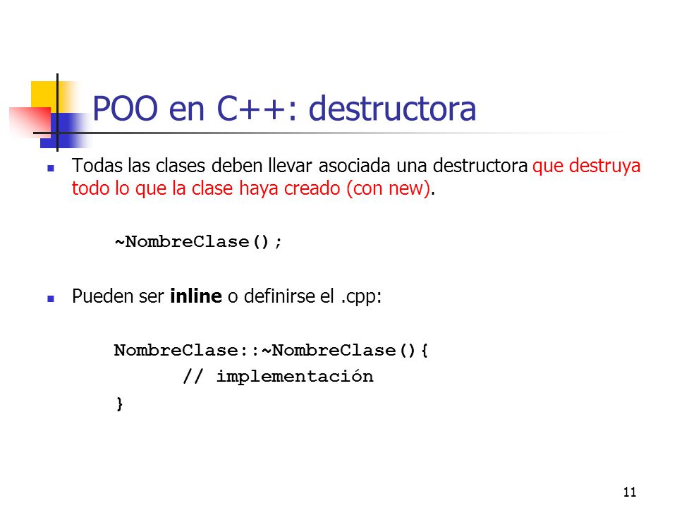 POO en C++: destructora