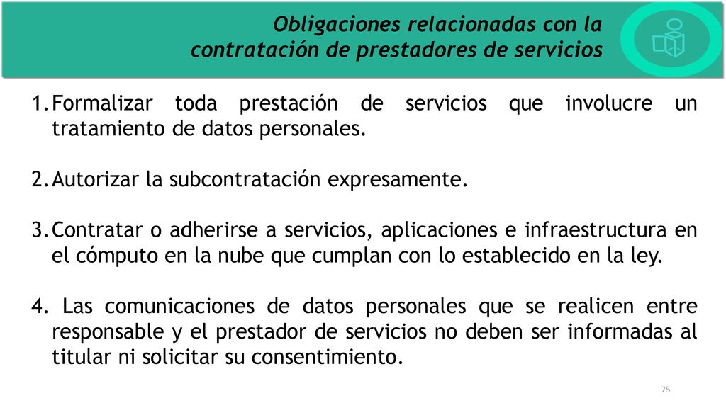 Obligaciones relacionadas con la contratación de prestadores de servicios