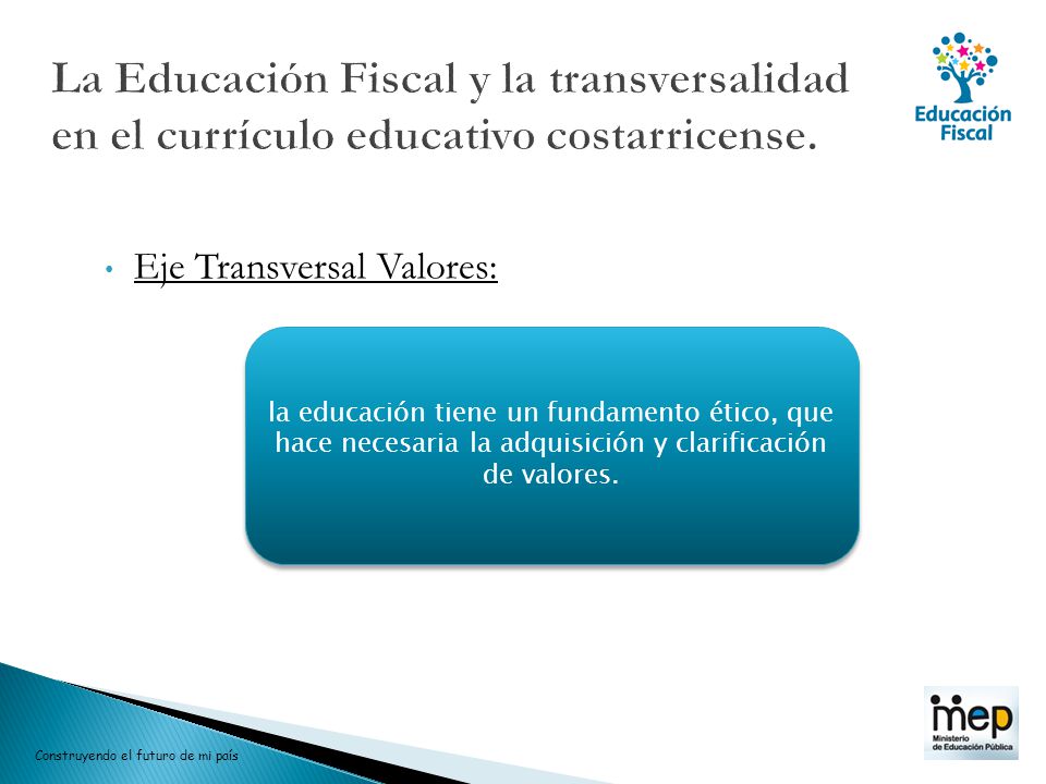 La Educación Fiscal y la transversalidad en el currículo educativo costarricense.