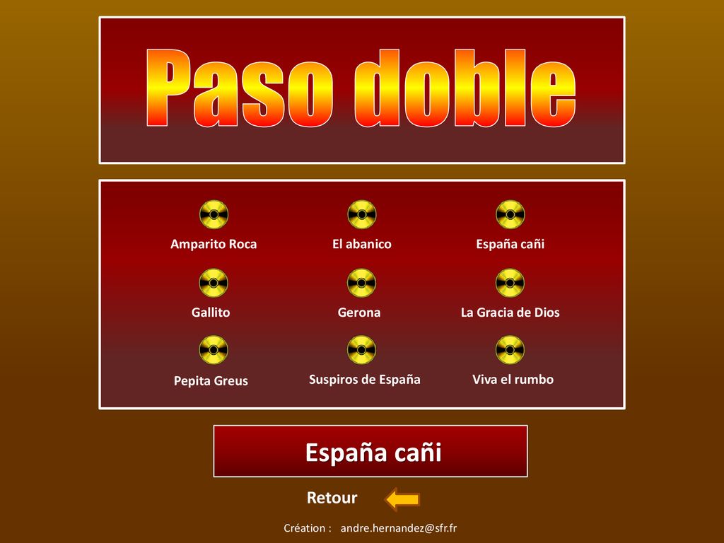 Paso doble España cañi Retour Amparito Roca El abanico España cañi