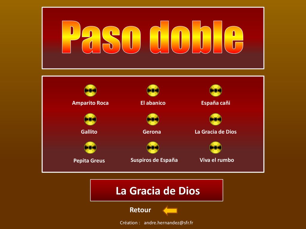 Paso doble La Gracia de Dios Retour Amparito Roca El abanico