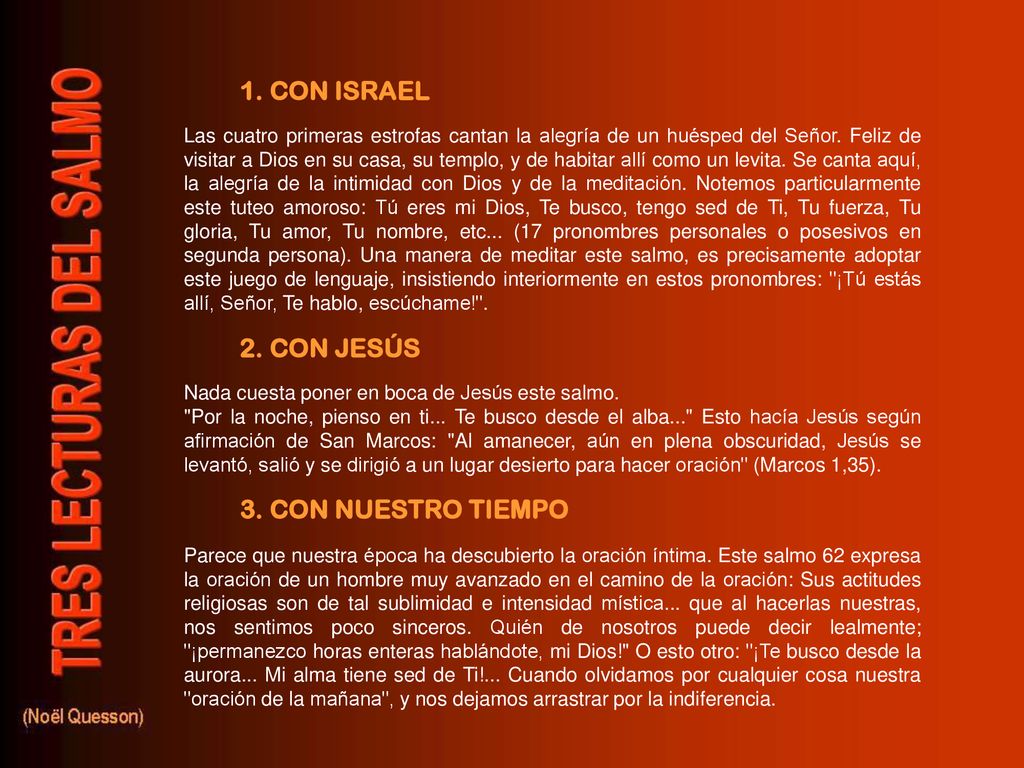 1. CON ISRAEL 2. CON JESÚS 3. CON NUESTRO TIEMPO