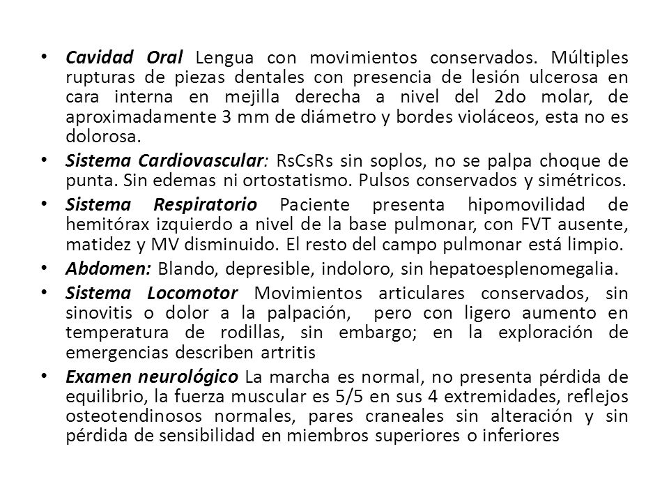 Cavidad Oral Lengua con movimientos conservados