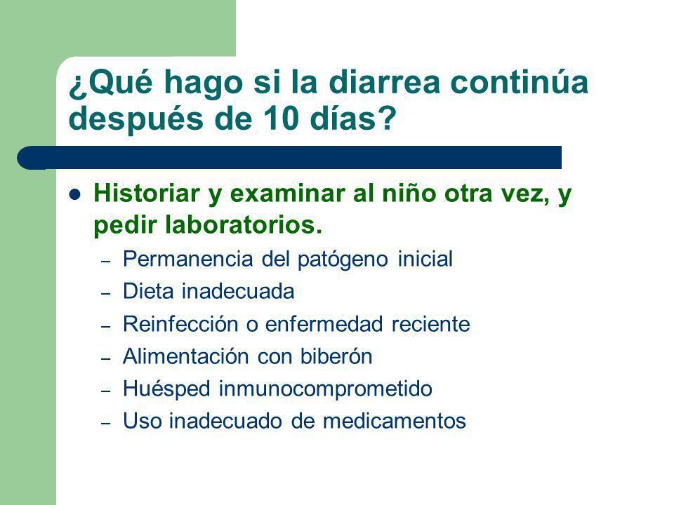¿Qué hago si la diarrea continúa después de 10 días