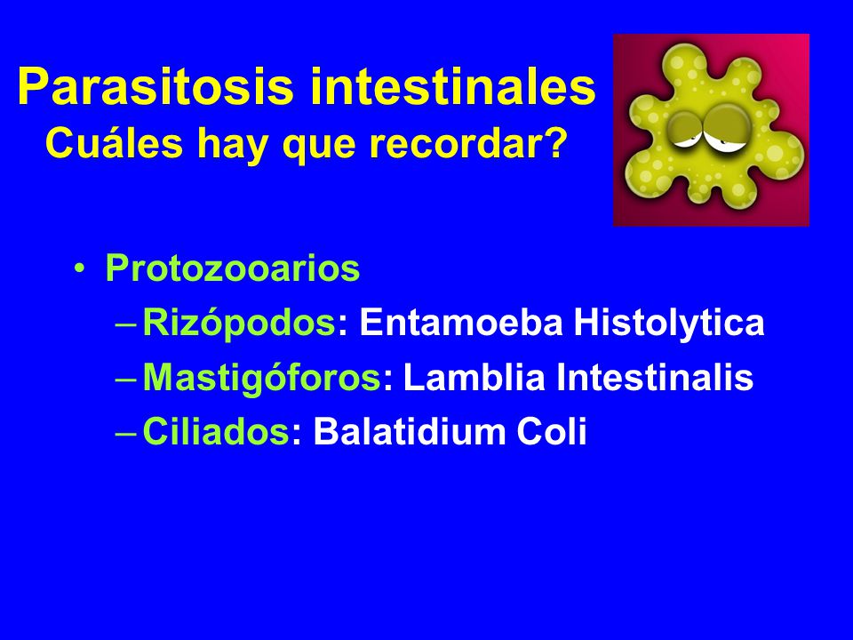Parasitosis intestinales Cuáles hay que recordar