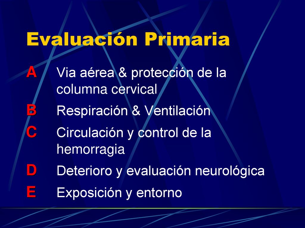 Evaluación Primaria A Via aérea & protección de la columna cervical