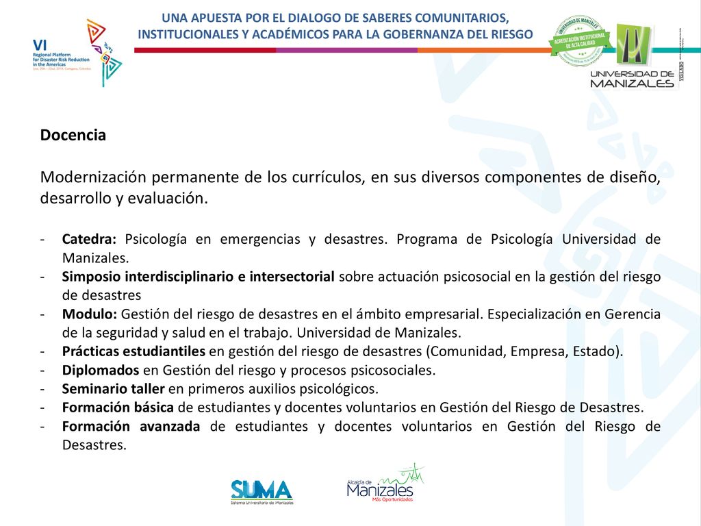 UNA APUESTA POR EL DIALOGO DE SABERES COMUNITARIOS, INSTITUCIONALES Y ACADÉMICOS PARA LA GOBERNANZA DEL RIESGO