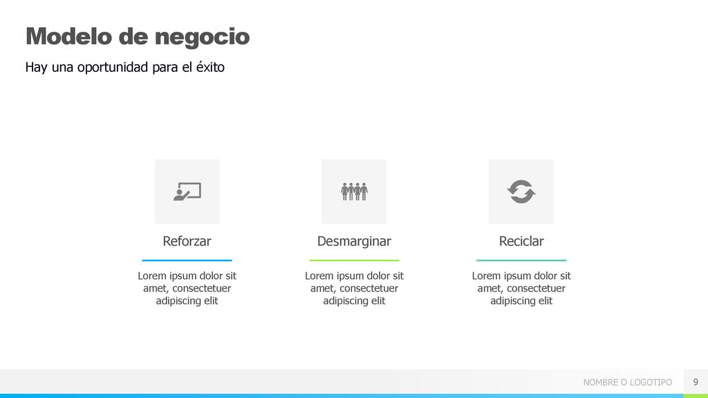 Modelo de negocio Hay una oportunidad para el éxito Reforzar