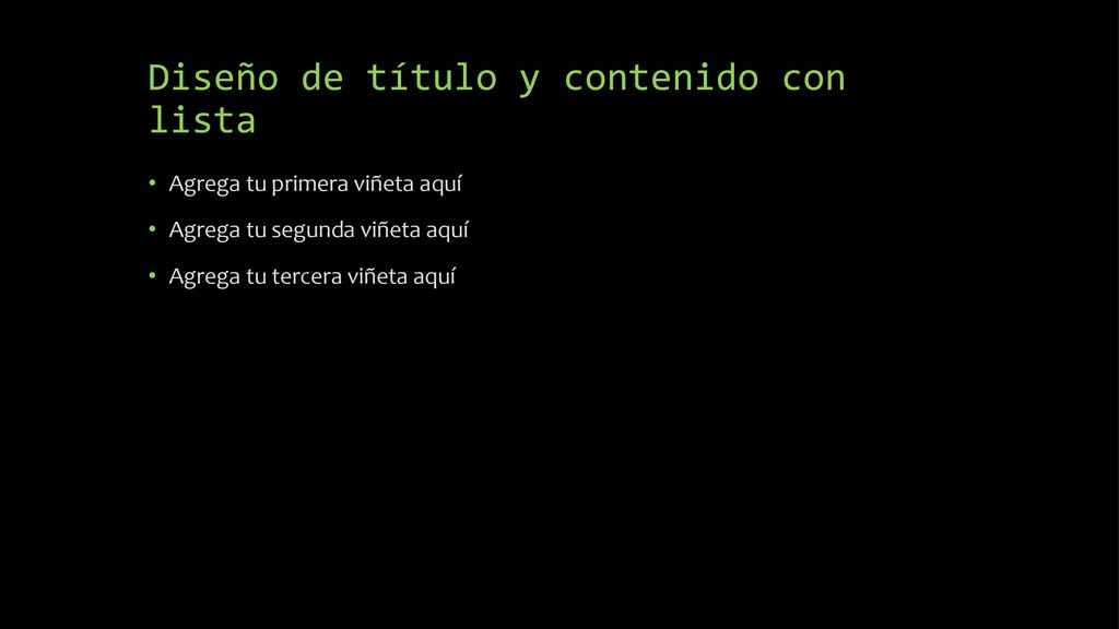 Diseño de título y contenido con lista