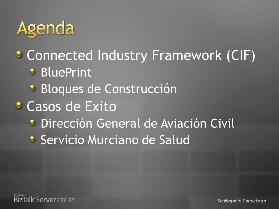Agenda Connected Industry Framework (CIF) Casos de Exito BluePrint