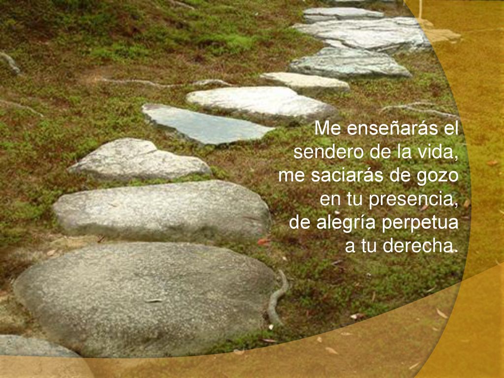 Me enseñarás el sendero de la vida, me saciarás de gozo en tu presencia, de alegría perpetua a tu derecha.