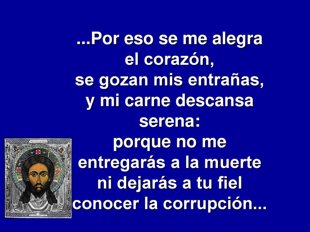 ...Por eso se me alegra el corazón, se gozan mis entrañas,
