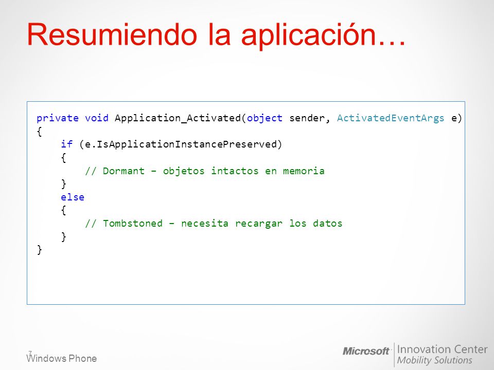Resumiendo la aplicación…