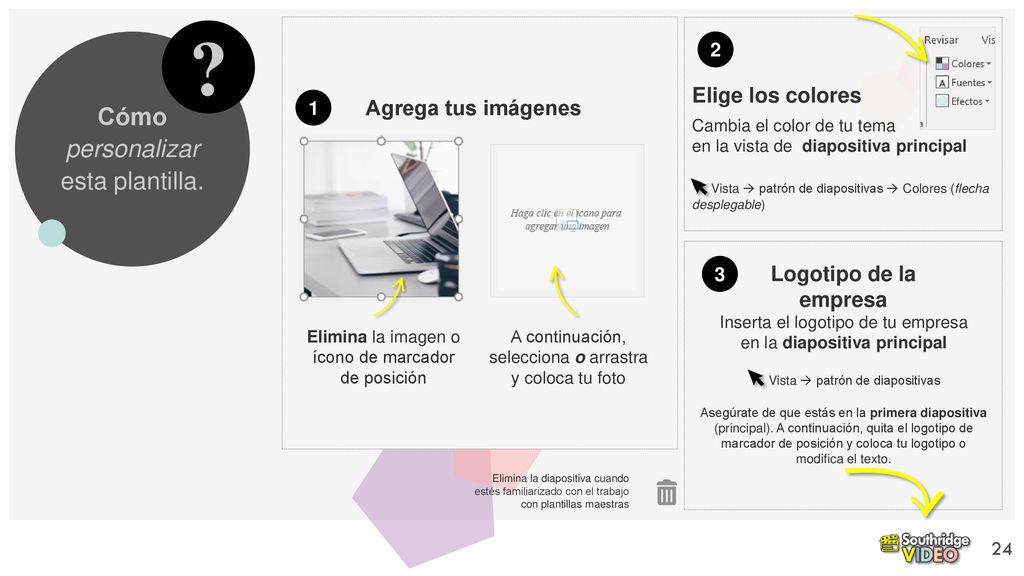 Cómo personalizar esta plantilla. Elige los colores