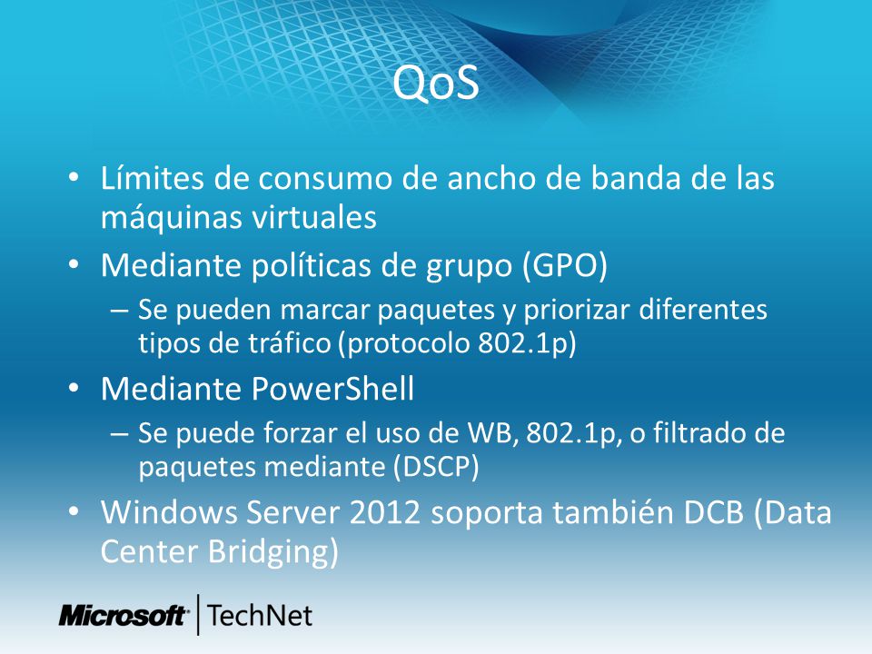 QoS Límites de consumo de ancho de banda de las máquinas virtuales