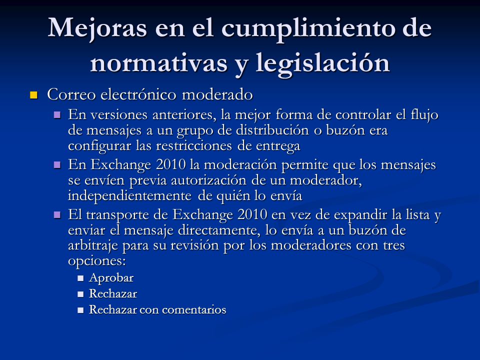 Mejoras en el cumplimiento de normativas y legislación