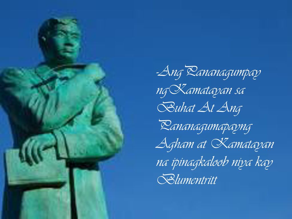 -AngPananagumpay ngKamatayan sa Buhat At Ang Pananagumapayng Agham at Kamatayan na ipinagkaloob niya kay Blumentritt