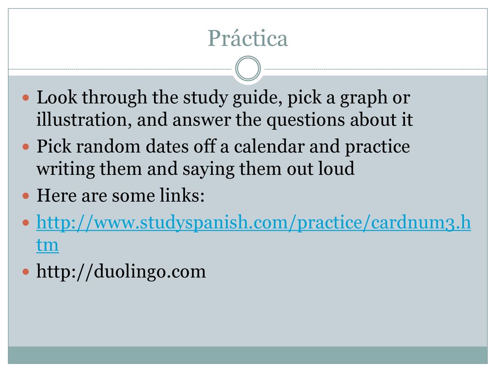 Práctica Look through the study guide, pick a graph or illustration, and answer the questions about it.