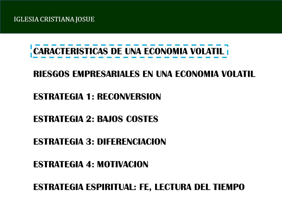 CARACTERISTICAS DE UNA ECONOMIA VOLATIL