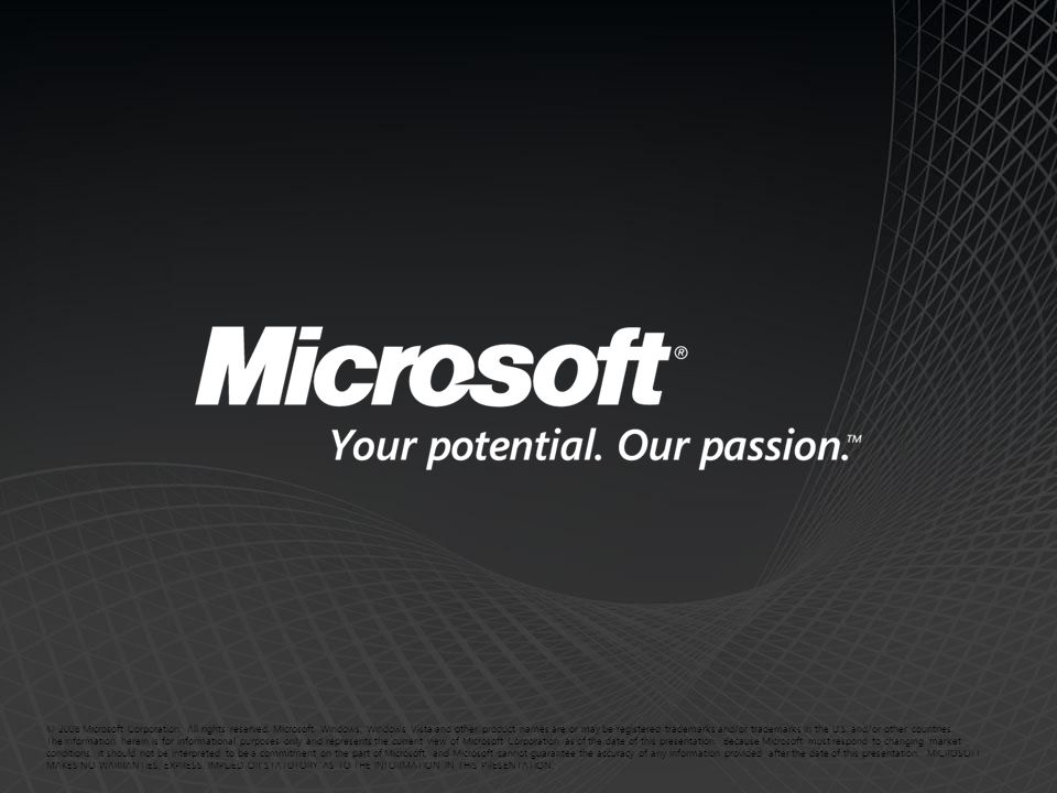 © 2008 Microsoft Corporation. All rights reserved