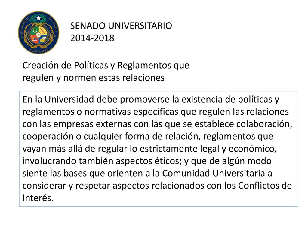 Creación de Políticas y Reglamentos que regulen y normen estas relaciones